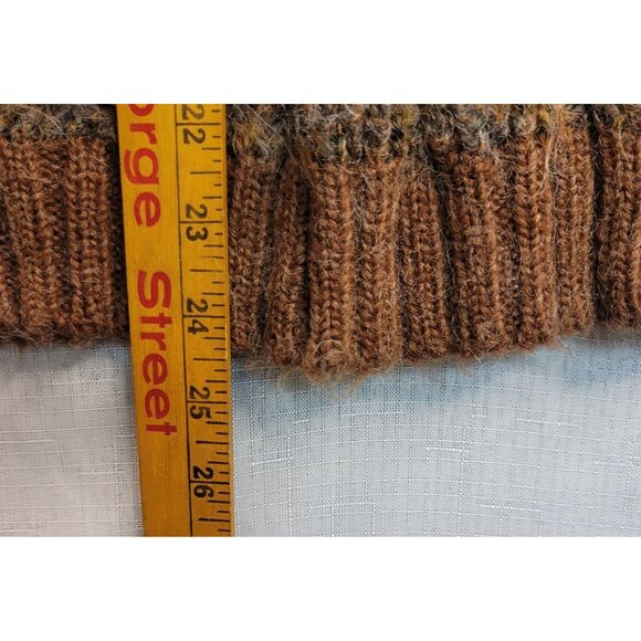 New Expressions 80's Vintage Bobbie Brooks Large Sweater Brown Yellow Wool Blend - Picture 6 of 6